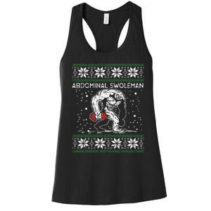 Abdominal Swoleman Yeti Fun Christmas Gym Weightlifter Gift Women's Racerback Tank