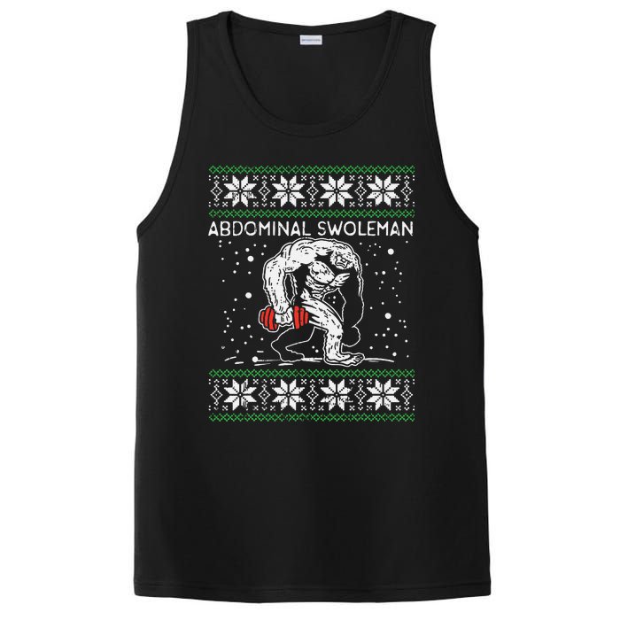 Abdominal Swoleman Yeti Fun Christmas Gym Weightlifter Gift PosiCharge Competitor Tank