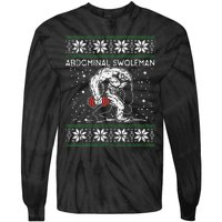 Abdominal Swoleman Yeti Fun Christmas Gym Weightlifter Gift Tie-Dye Long Sleeve Shirt