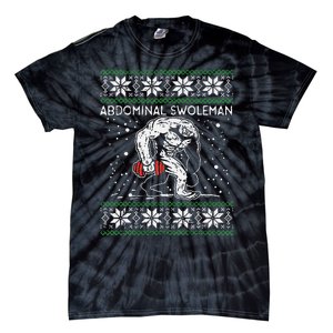 Abdominal Swoleman Yeti Fun Christmas Gym Weightlifter Gift Tie-Dye T-Shirt