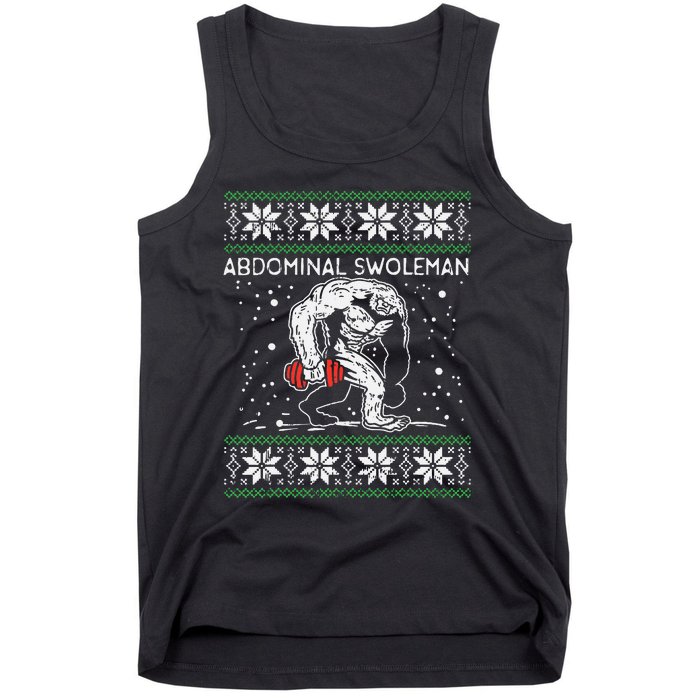 Abdominal Swoleman Yeti Fun Christmas Gym Weightlifter Gift Tank Top