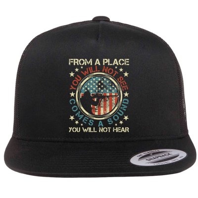 A Sound You Will Not Hear Marksmanship Long Range Shooting Flat Bill Trucker Hat