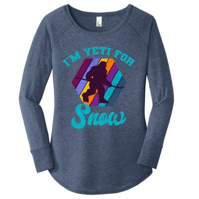 Alpine Ski Yeti Retro Vintage Slope Downhill Skiing Skier Women's Perfect Tri Tunic Long Sleeve Shirt