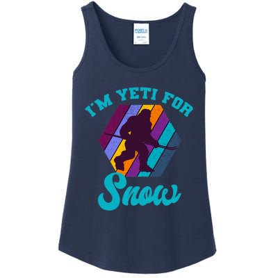 Alpine Ski Yeti Retro Vintage Slope Downhill Skiing Skier Ladies Essential Tank