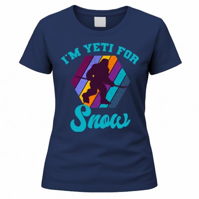 Alpine Ski Yeti Retro Vintage Slope Downhill Skiing Skier Women's T-Shirt