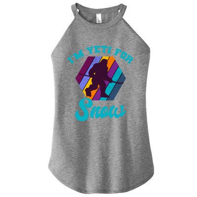 Alpine Ski Yeti Retro Vintage Slope Downhill Skiing Skier Women's Perfect Tri Rocker Tank