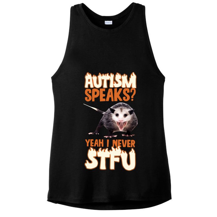 Autism Speaks Yeah I Never Stfu Ladies PosiCharge Tri-Blend Wicking Tank