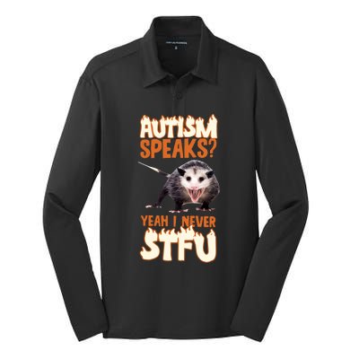 Autism Speaks Yeah I Never Stfu Silk Touch Performance Long Sleeve Polo