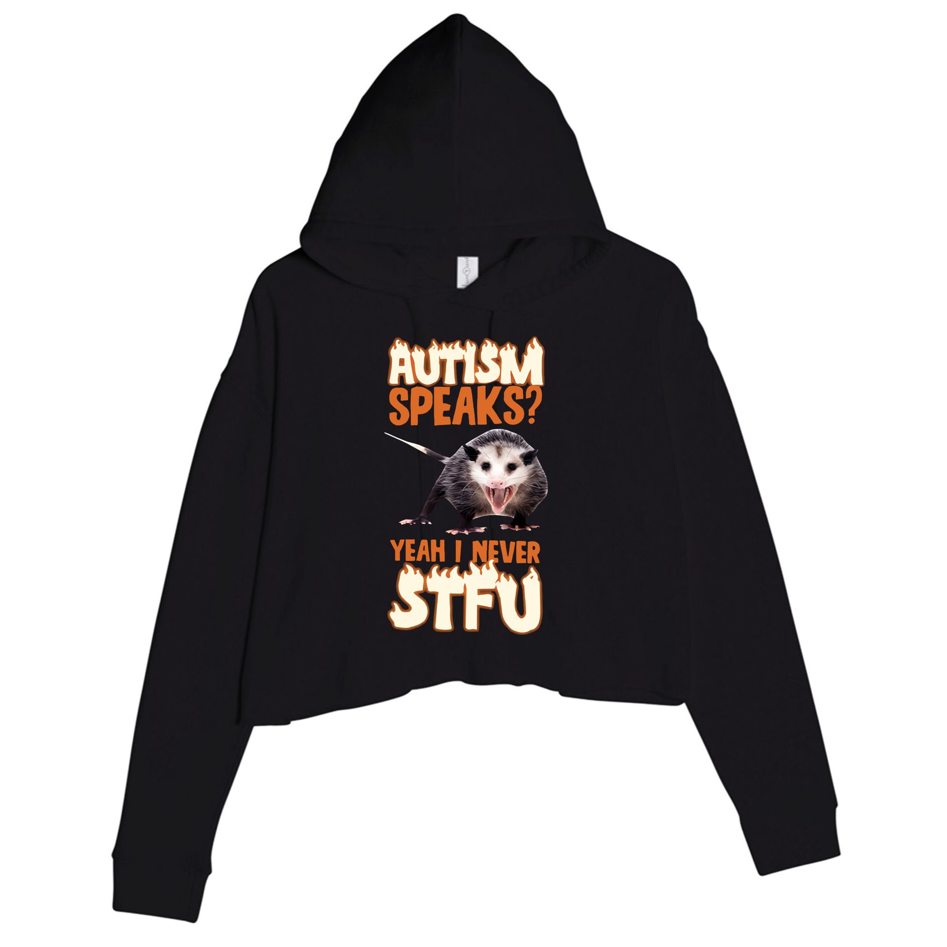 Autism Speaks Yeah I Never Stfu Crop Fleece Hoodie