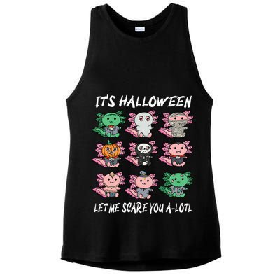 Axolotl Scare You A-Lotl Girl Boy Axolotl Halloween Ladies PosiCharge Tri-Blend Wicking Tank
