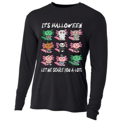 Axolotl Scare You A-Lotl Girl Boy Axolotl Halloween Cooling Performance Long Sleeve Crew