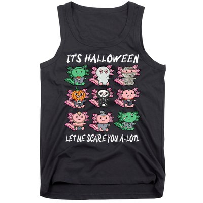 Axolotl Scare You A-Lotl Girl Boy Axolotl Halloween Tank Top