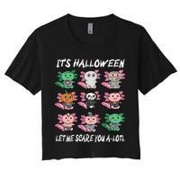Axolotl Scare You A-Lotl Girl Boy Axolotl Halloween Women's Crop Top Tee