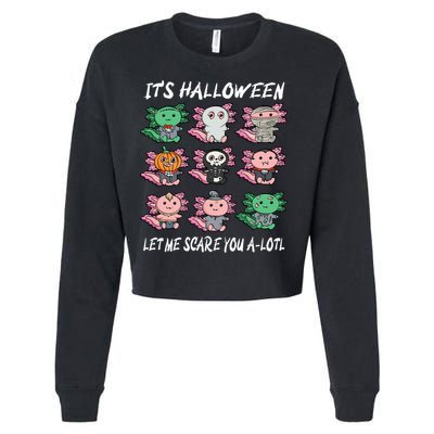 Axolotl Scare You A-Lotl Girl Boy Axolotl Halloween Cropped Pullover Crew