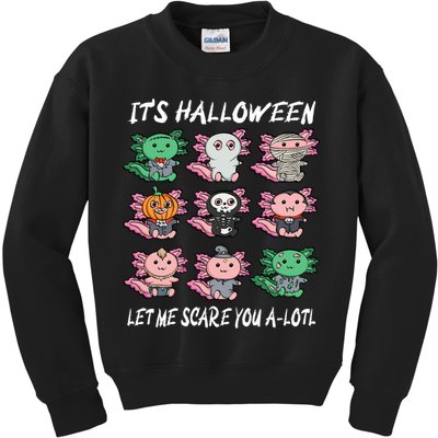 Axolotl Scare You A-Lotl Girl Boy Axolotl Halloween Kids Sweatshirt