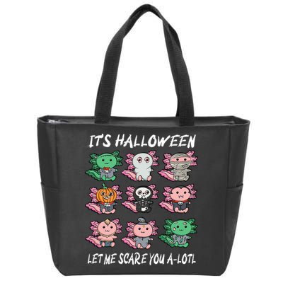 Axolotl Scare You A-Lotl Girl Boy Axolotl Halloween Zip Tote Bag