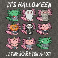 Axolotl Scare You A-Lotl Girl Boy Axolotl Halloween Cotton Canvas Backpack