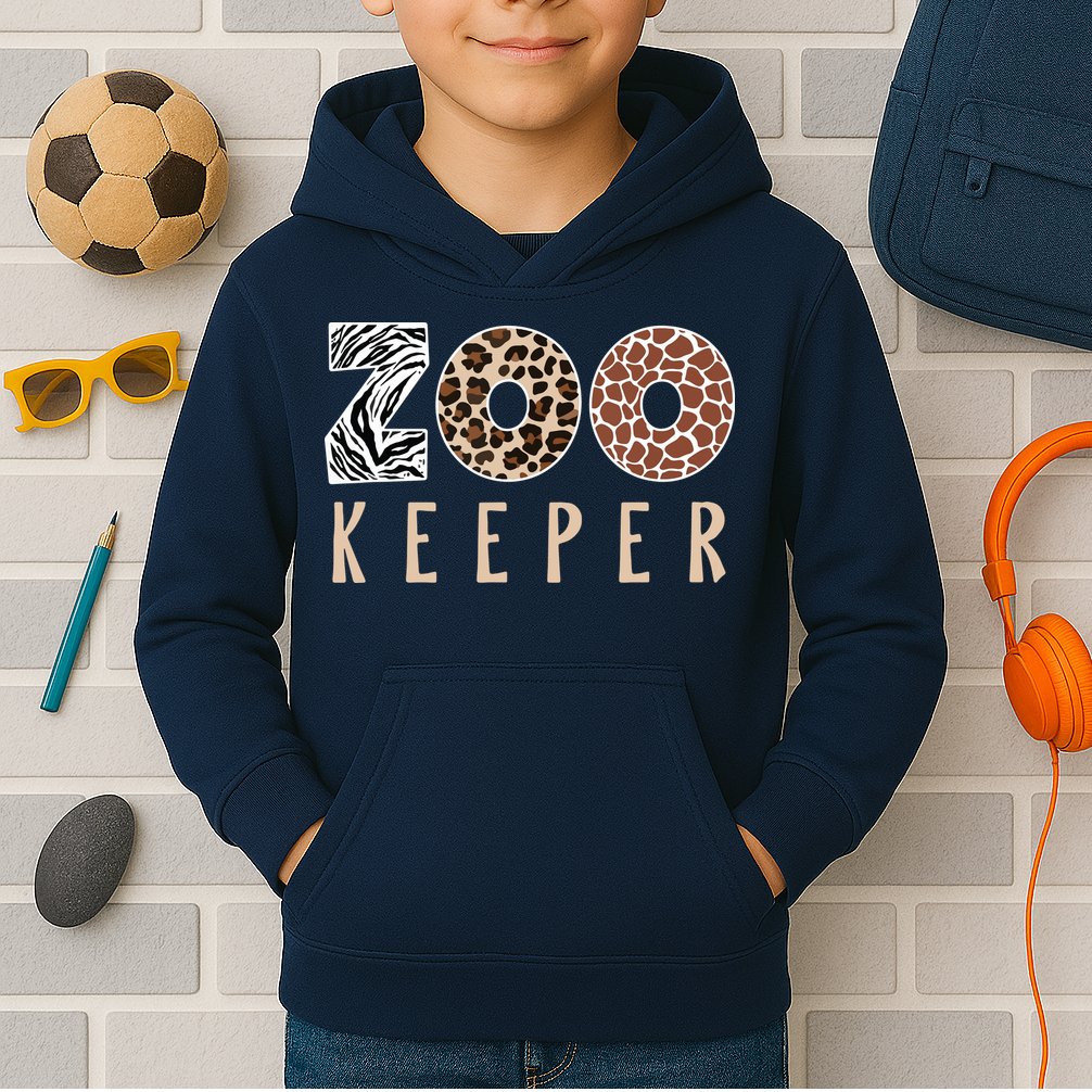 African Savanna Zoo Animal Costume Zookeeper Kids Hoodie