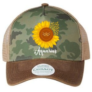 Aquarius Sunflower Zodiac Sign Floral Astrology Gift Legacy Tie Dye Trucker Hat