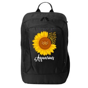 Aquarius Sunflower Zodiac Sign Floral Astrology Gift City Backpack