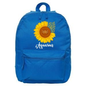 Aquarius Sunflower Zodiac Sign Floral Astrology Gift 16 in Basic Backpack