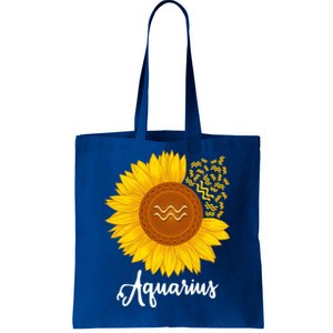 Aquarius Sunflower Zodiac Sign Floral Astrology Gift Tote Bag