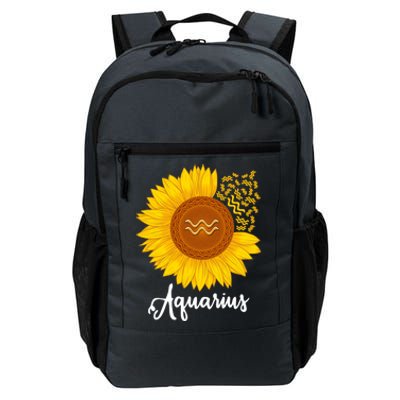 Aquarius Sunflower Zodiac Sign Floral Astrology Gift Daily Commute Backpack