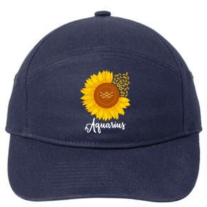 Aquarius Sunflower Zodiac Sign Floral Astrology Gift 7-Panel Snapback Hat