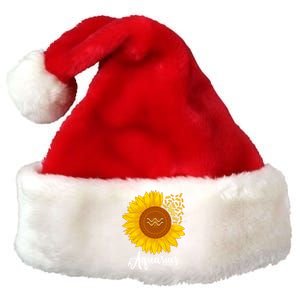 Aquarius Sunflower Zodiac Sign Floral Astrology Gift Premium Christmas Santa Hat