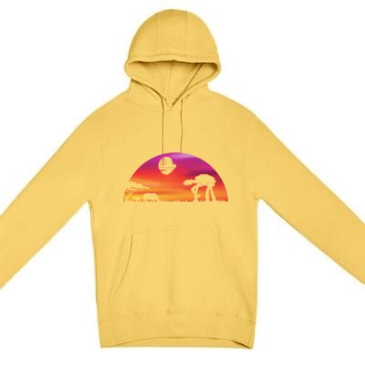 AT-AT Death Star Sunrise Silhouette Premium Pullover Hoodie