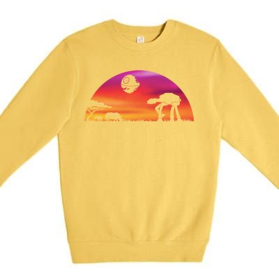 AT-AT Death Star Sunrise Silhouette Premium Crewneck Sweatshirt