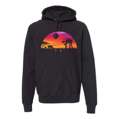 AT-AT Death Star Sunrise Silhouette Premium Hoodie