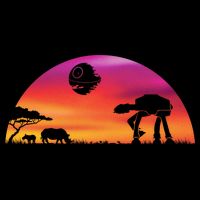 AT-AT Death Star Sunrise Silhouette Tall Long Sleeve T-Shirt
