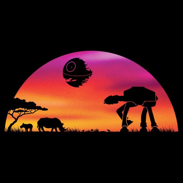 AT-AT Death Star Sunrise Silhouette Tall Long Sleeve T-Shirt