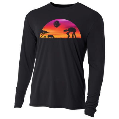 AT-AT Death Star Sunrise Silhouette Cooling Performance Long Sleeve Crew