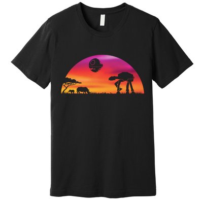 AT-AT Death Star Sunrise Silhouette Premium T-Shirt