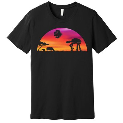 AT-AT Death Star Sunrise Silhouette Premium T-Shirt