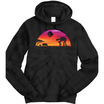 AT-AT Death Star Sunrise Silhouette Tie Dye Hoodie