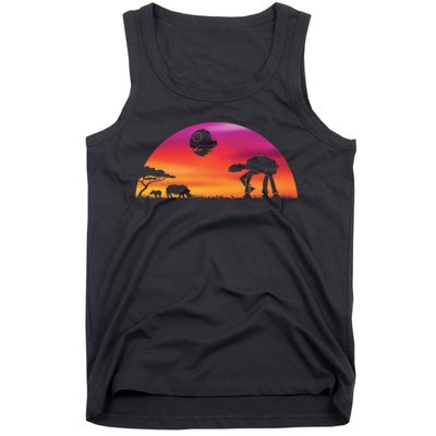 AT-AT Death Star Sunrise Silhouette Tank Top