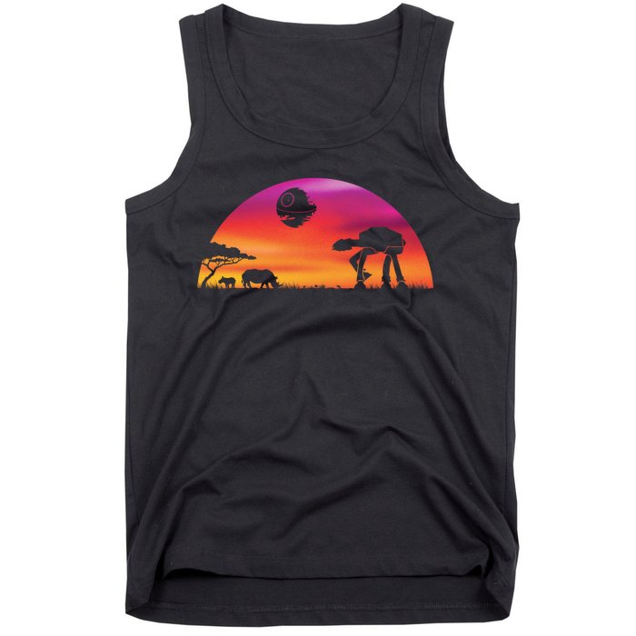 AT-AT Death Star Sunrise Silhouette Tank Top