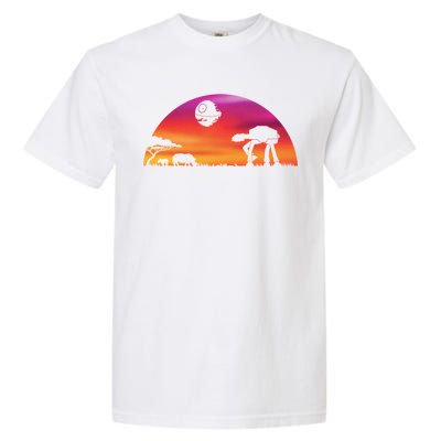 AT-AT Death Star Sunrise Silhouette Garment-Dyed Heavyweight T-Shirt