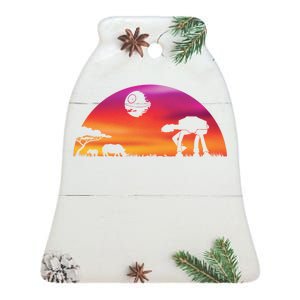 AT-AT Death Star Sunrise Silhouette Ceramic Bell Ornament