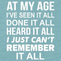 At My Age I Seen Done Heard Can't Remember It All Sueded Cloud Jersey T-Shirt
