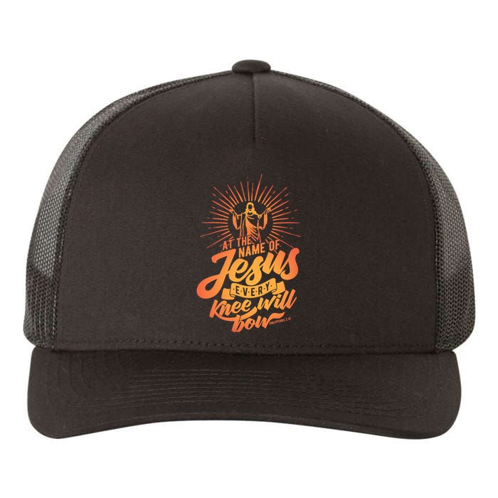 At The Name Of Jesus Every Knee Will Bow Yupoong Adult 5-Panel Trucker Hat