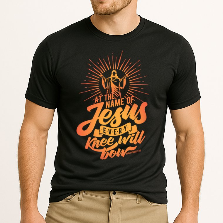 At The Name Of Jesus Every Knee Will Bow Performance Shirt