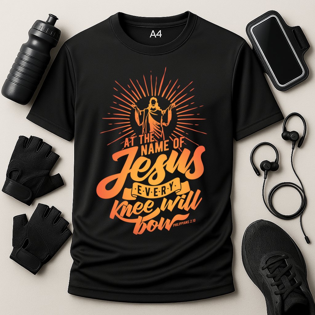 At The Name Of Jesus Every Knee Will Bow Performance Shirt