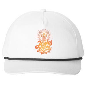 At The Name Of Jesus Every Knee Will Bow Snapback Five-Panel Rope Hat