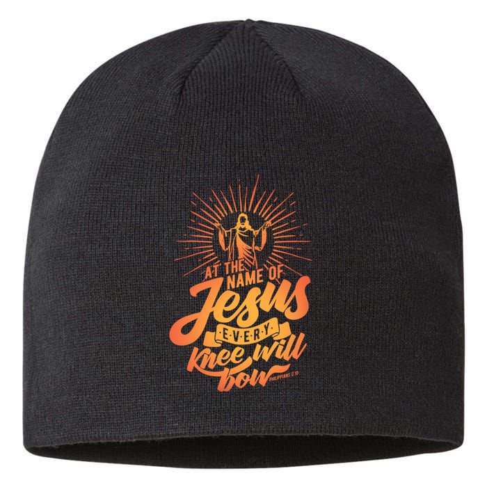 At The Name Of Jesus Every Knee Will Bow Sustainable Beanie