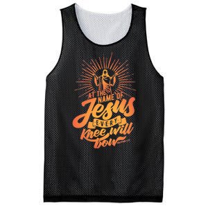 At The Name Of Jesus Every Knee Will Bow Mesh Reversible Basketball Jersey Tank