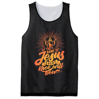 At The Name Of Jesus Every Knee Will Bow Mesh Reversible Basketball Jersey Tank